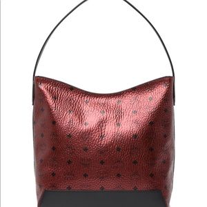 MCM Medium Spot Visetos Leather Hobo Bag Metallic 10352908 (NEW)